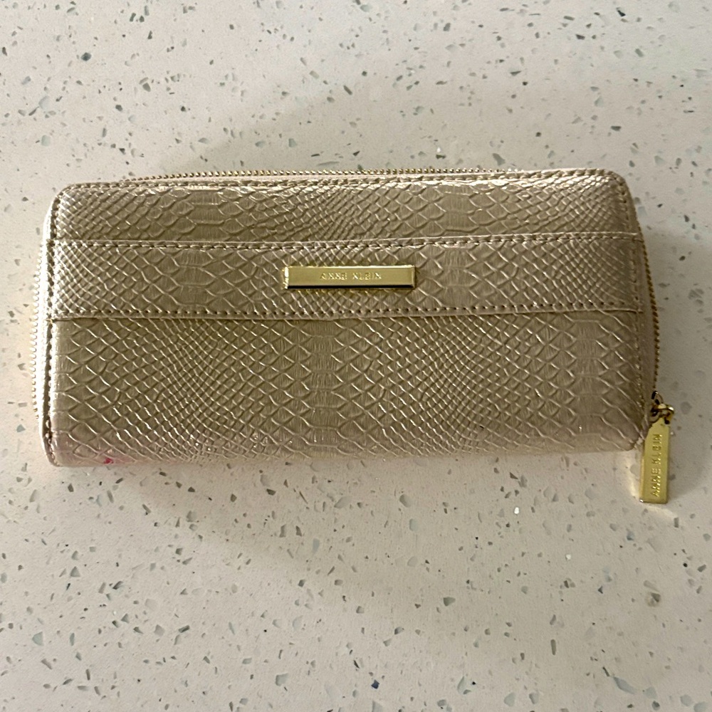 Anne Klein Metallic Gold Textured Wallet